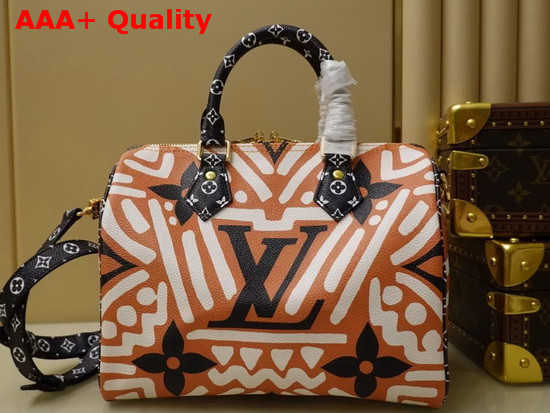 LV Crafty Speedy Bandouliere 25 Caramel and Cream M56588 Replica