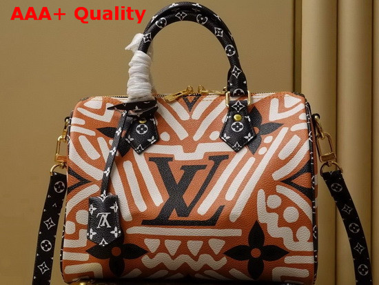 LV Crafty Speedy Bandouliere 25 Caramel and Cream M56588 Replica