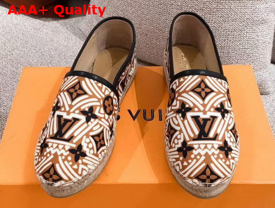 LV Crafty Starboard Flat Espadrille Beige and Black Replica