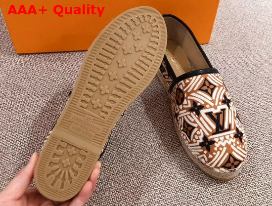 LV Crafty Starboard Flat Espadrille Beige and Black Replica