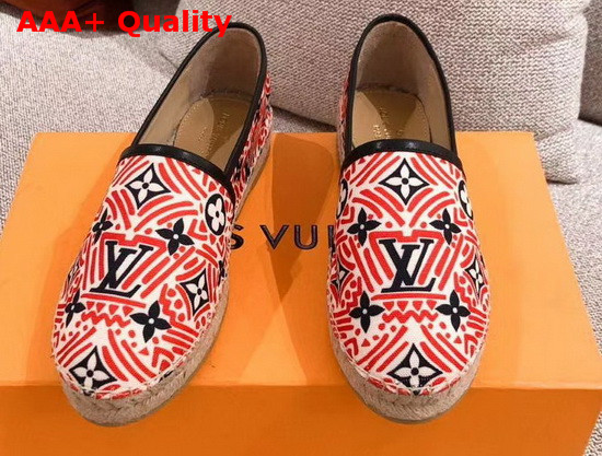 LV Crafty Starboard Flat Espadrille Red and Black Replica