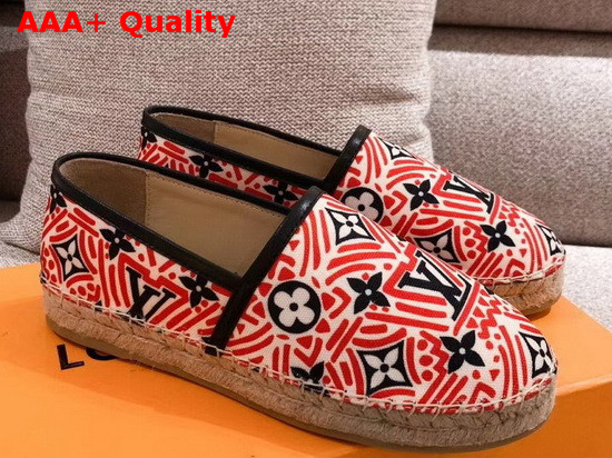 LV Crafty Starboard Flat Espadrille Red and Black Replica