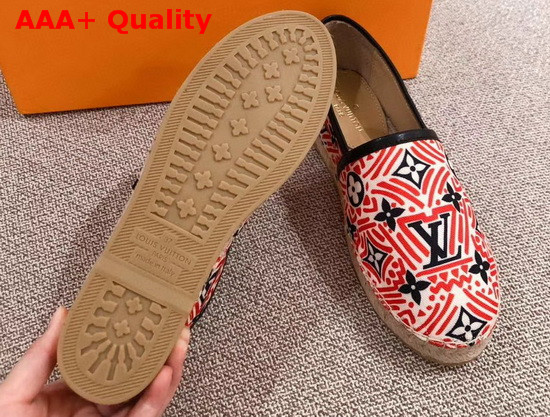 LV Crafty Starboard Flat Espadrille Red and Black Replica