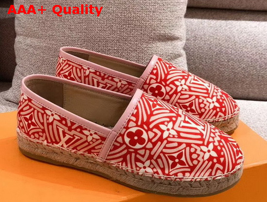 LV Crafty Starboard Flat Espadrille Red and Pink Replica