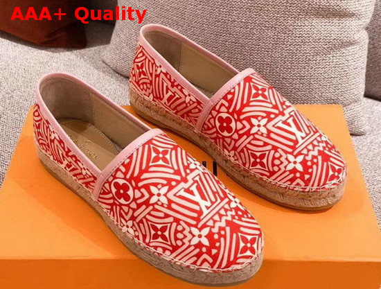 LV Crafty Starboard Flat Espadrille Red and Pink Replica