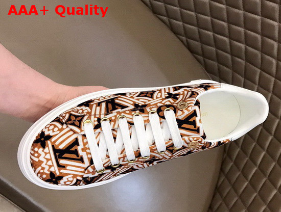 LV Crafty Stellar Sneaker Cognac Brown Printed Nylon Replica