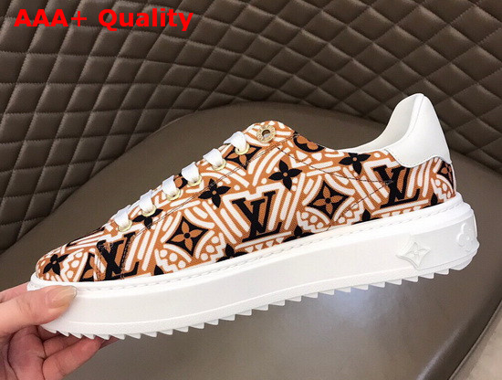 LV Crafty Stellar Sneaker Cognac Brown Printed Nylon Replica