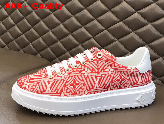 LV Crafty Stellar Sneaker Red Printed Nylon Replica