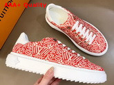 LV Crafty Stellar Sneaker Red Printed Nylon Replica