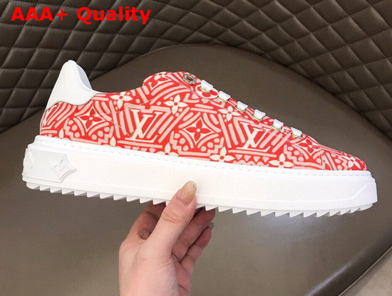 LV Crafty Stellar Sneaker Red Printed Nylon Replica