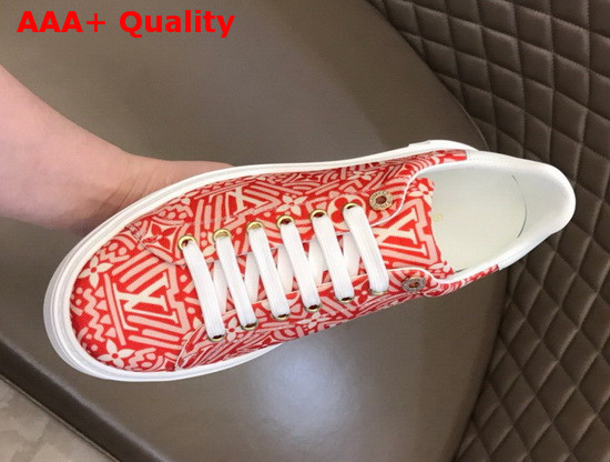 LV Crafty Stellar Sneaker Red Printed Nylon Replica