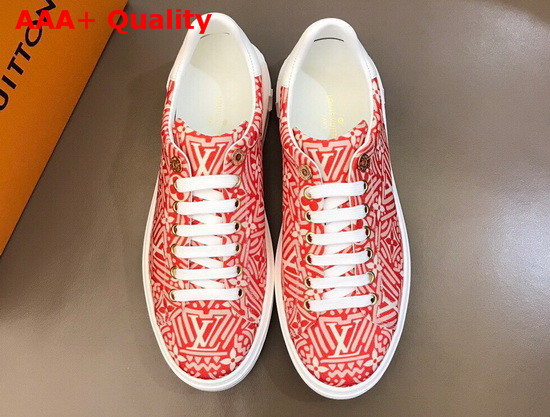 LV Crafty Stellar Sneaker Red Printed Nylon Replica