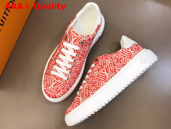 LV Crafty Stellar Sneaker Red Printed Nylon Replica