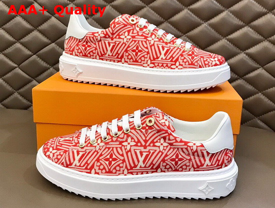 LV Crafty Stellar Sneaker Red Printed Nylon Replica