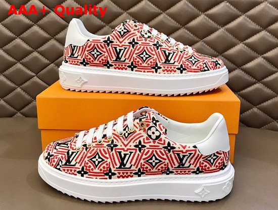 LV Crafty Stellar Sneaker Rouge Printed Nylon Replica