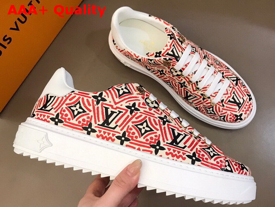 LV Crafty Stellar Sneaker Rouge Printed Nylon Replica