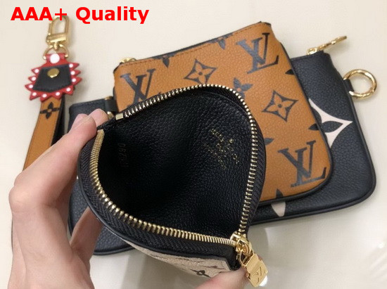 LV Crafty Trio Pouch Caramel Cream Black M69516 Replica