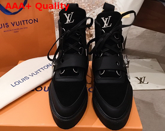 LV Creeper Ankle Boot Black Suede Calf Leather 1A54C1 Replica