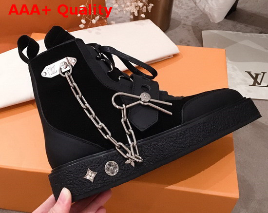 LV Creeper Ankle Boot Black Suede Calf Leather 1A54C1 Replica