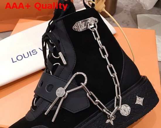 LV Creeper Ankle Boot Black Suede Calf Leather 1A54C1 Replica