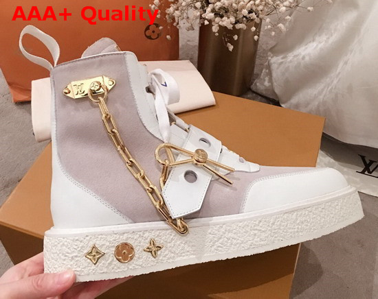 LV Creeper Ankle Boot White Suede Calf Leather 1A54CN Replica