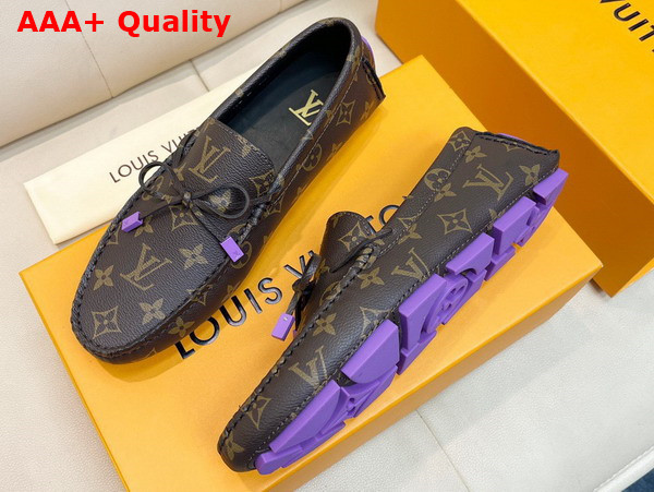 LV Driver Mocassin in Monogram Grained Calf Leather 1AAF2A Replica