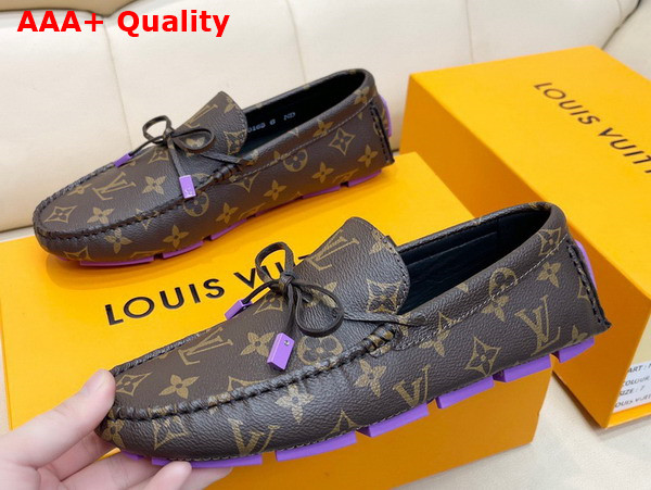 LV Driver Mocassin in Monogram Grained Calf Leather 1AAF2A Replica