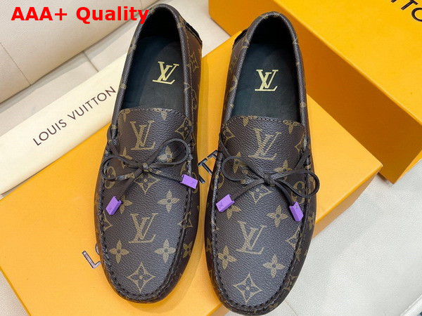 LV Driver Mocassin in Monogram Grained Calf Leather 1AAF2A Replica