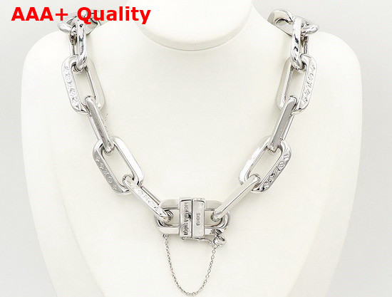 LV Edge Necklace MM Silver Color Hardware Replica