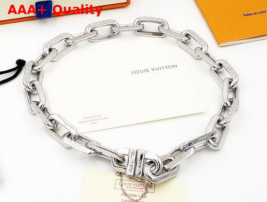 LV Edge Necklace MM Silver Color Hardware Replica