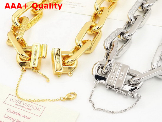 LV Edge Necklace MM Silver Color Hardware Replica