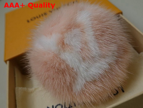 LV Fur Bag Charm and Key Holder in Pink Mink Fur M69563 Replica