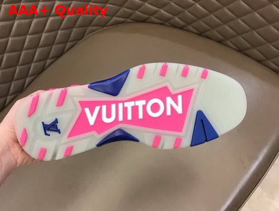 LV Fusion Derby Black Glazed Calf Leather with Pink Outsole Replica