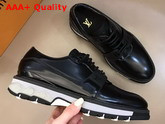 LV Fusion Derby Black Glazed Calf Leather with White Outsole Replica