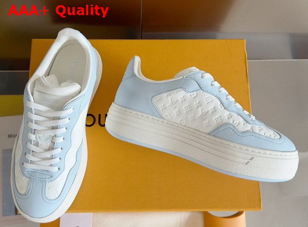 LV Groovy Platform Sneaker in Bleu Clair Monogram Debossed Calf Leather 1ACL28 Replica