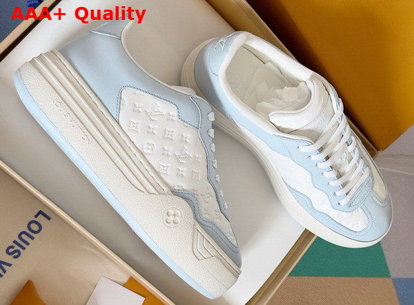 LV Groovy Platform Sneaker in Bleu Clair Monogram Debossed Calf Leather 1ACL28 Replica