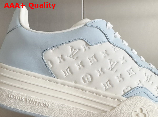 LV Groovy Platform Sneaker in Bleu Clair Monogram Debossed Calf Leather 1ACL28 Replica