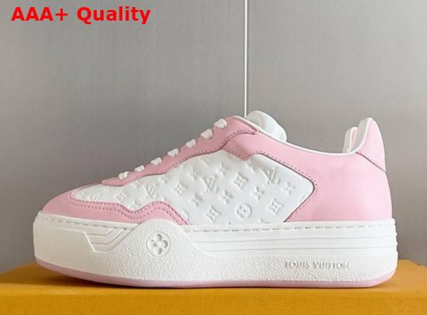 LV Groovy Platform Sneaker in Rose Clair Monogram Debossed Calf Leather 1ACL1S Replica