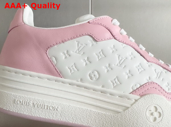 LV Groovy Platform Sneaker in Rose Clair Monogram Debossed Calf Leather 1ACL1S Replica