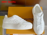 LV Groovy Platform Sneaker in White Monogram Debossed Calf Leather 1ACL5S Replica