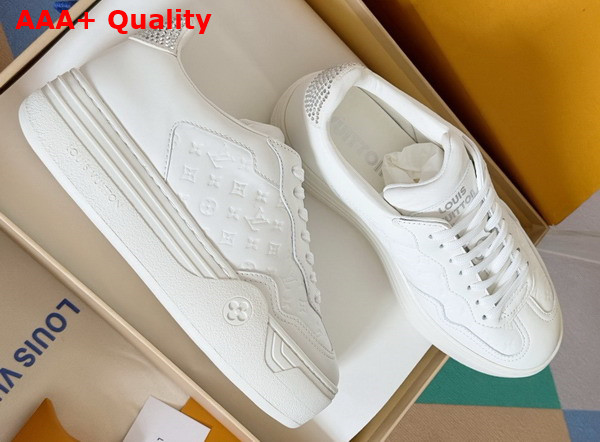 LV Groovy Platform Sneaker in White Monogram Debossed Calf Leather 1ACL5S Replica