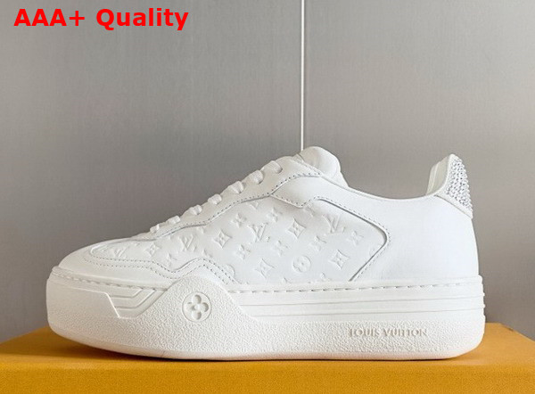 LV Groovy Platform Sneaker in White Monogram Debossed Calf Leather 1ACL5S Replica