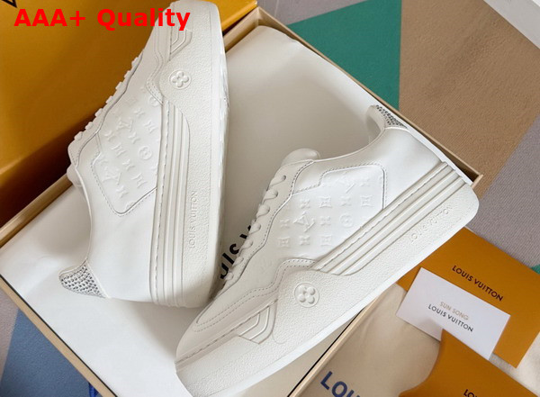 LV Groovy Platform Sneaker in White Monogram Debossed Calf Leather 1ACL5S Replica