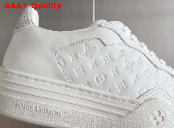 LV Groovy Platform Sneaker in White Monogram Debossed Calf Leather 1ACL5S Replica