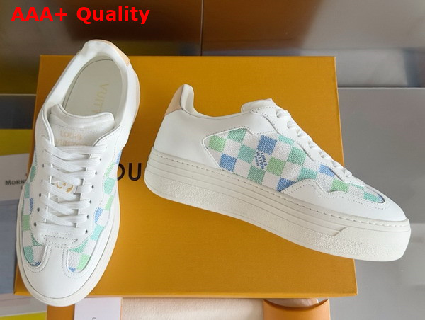 LV Groovy Sneaker Light Blue Patent Damier Canvas 1ACUFH Replica