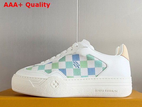 LV Groovy Sneaker Light Blue Patent Damier Canvas 1ACUFH Replica