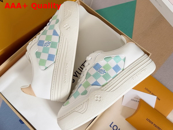 LV Groovy Sneaker Light Blue Patent Damier Canvas 1ACUFH Replica