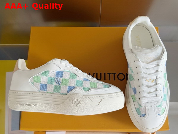 LV Groovy Sneaker Light Blue Patent Damier Canvas 1ACUFH Replica