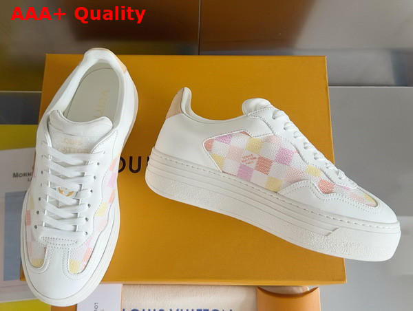 LV Groovy Sneaker Light Pink Patent Damier Canvas 1ACUF1 Replica