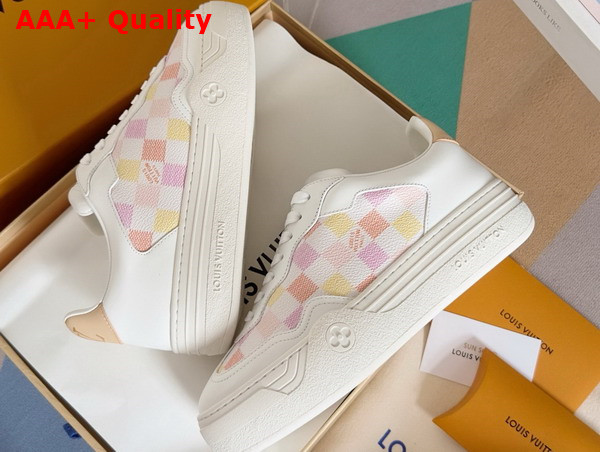 LV Groovy Sneaker Light Pink Patent Damier Canvas 1ACUF1 Replica